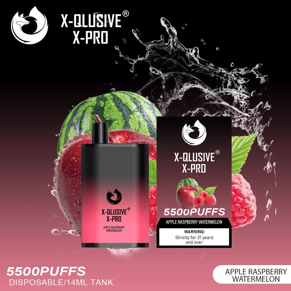 X-QLUSIVE X-PRO APPLE RASPBERRY WATERMELON – 5500 PUFFS