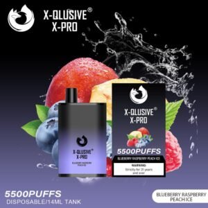 X-QLUSIVE X-PRO BLUEBERRY RASPBERRY PEACH – 5500 PUFFS
