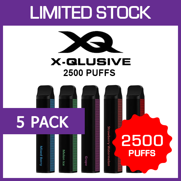 X-QLUSIVE – 2500 PUFFS – 5 PACK